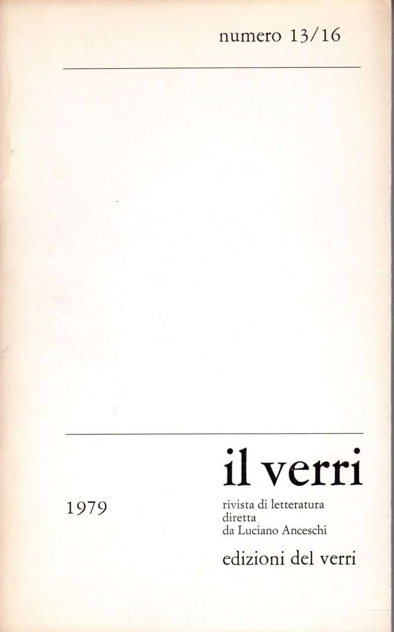 Il Verri n. 13/16. Sesta serie