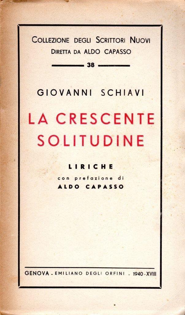 La crescente solitudine (dedica dell'autore a Antonio Pinghelli)