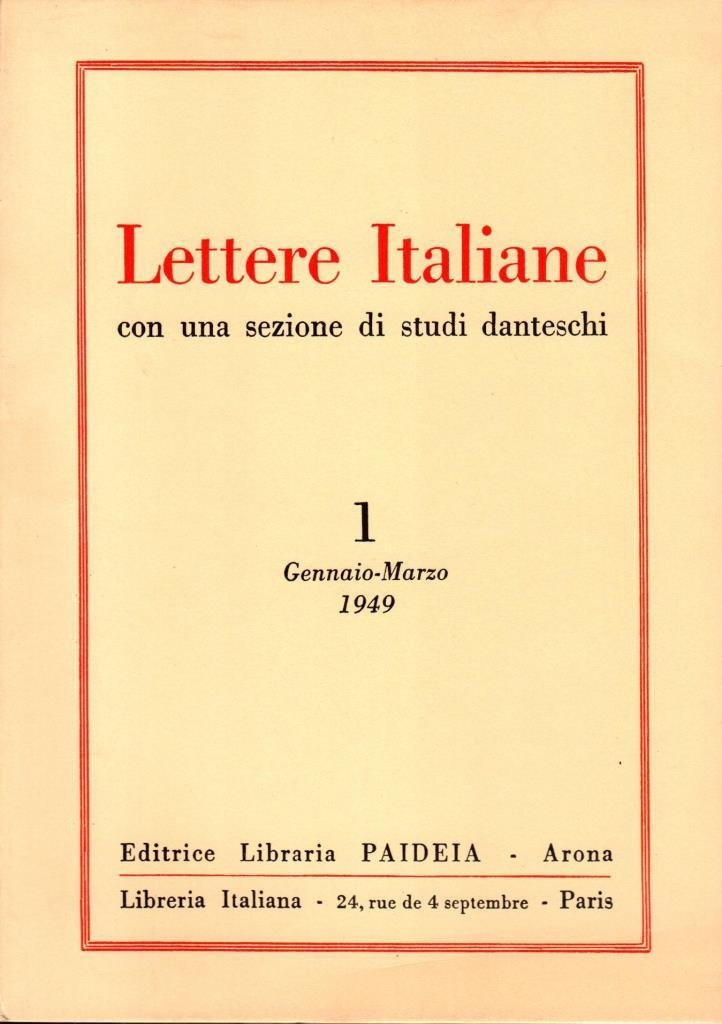 Lettere italiane con una sezione di studi danteschi
