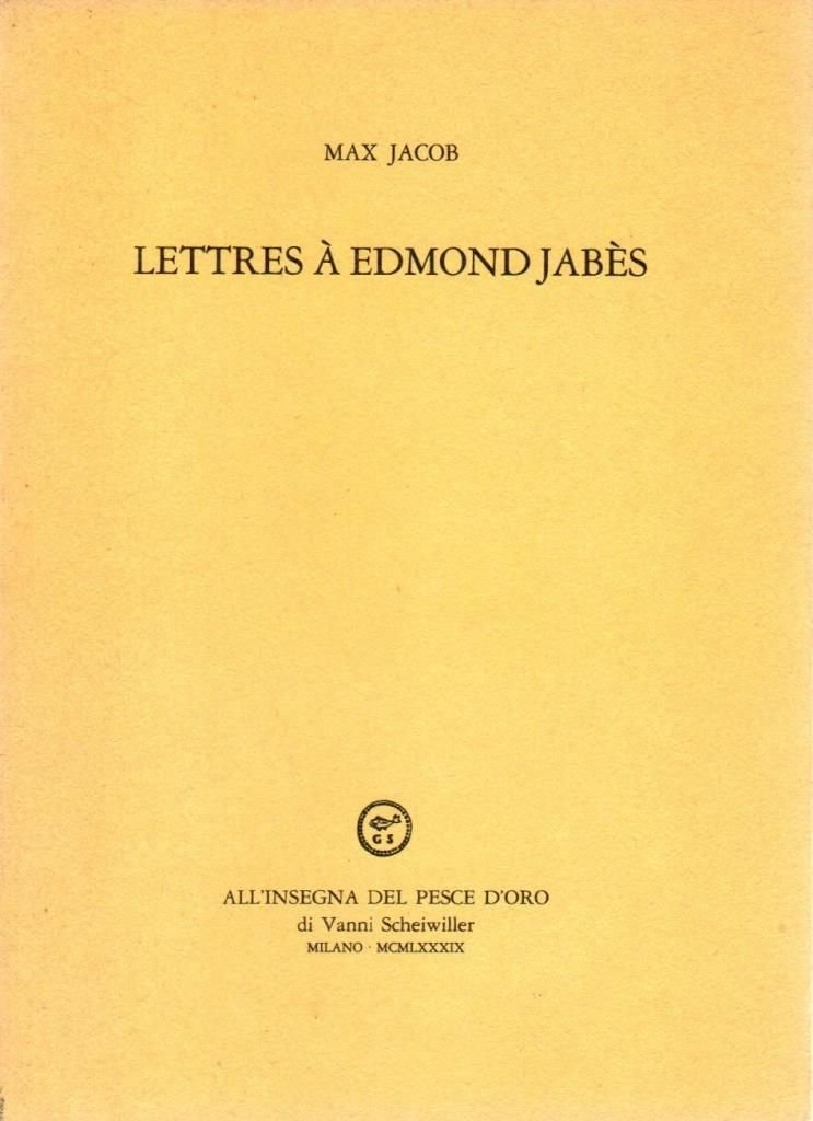 Lettres a Edmond Jabes | Immagine principale