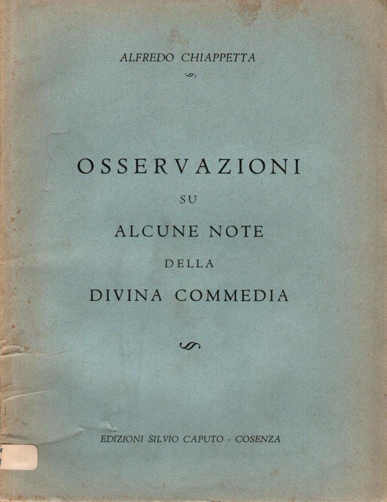 Osservazioni su alcune note della Divina Commedia