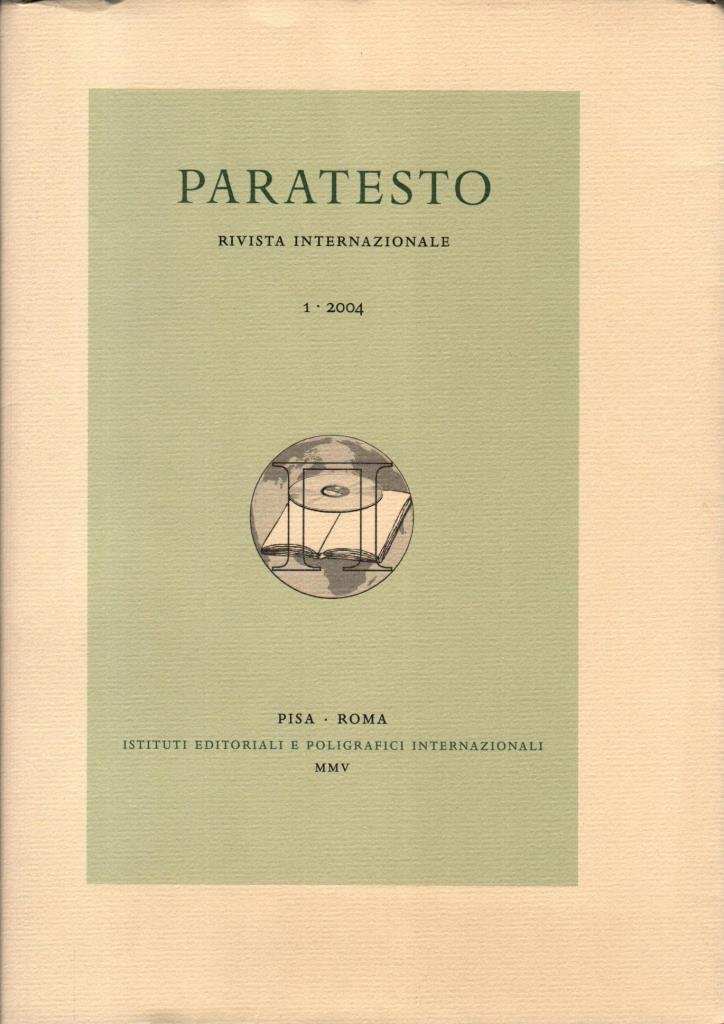 Paratesto. Rivista internazionale