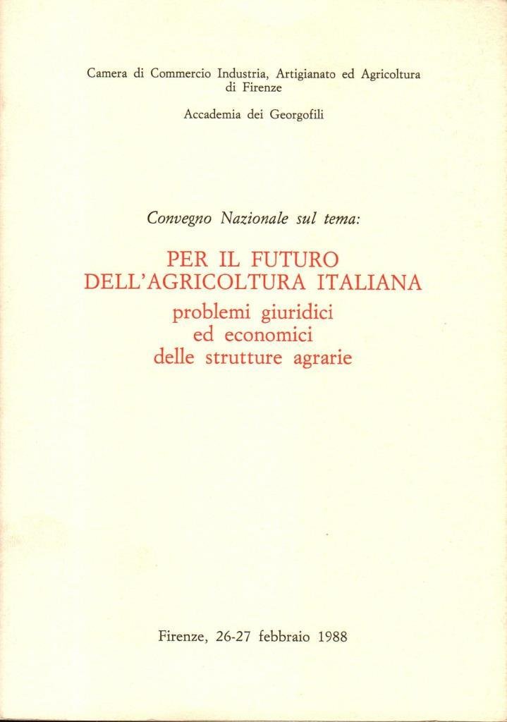 Per il futuro dell'agricoltura italiana
