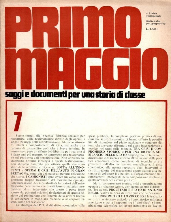 Primo Maggio n. 7