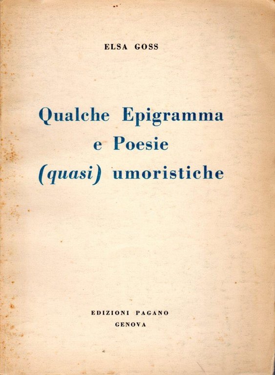 Qualche epigramma e poesie (quasi) umoristiche (dedica dell'autrice)