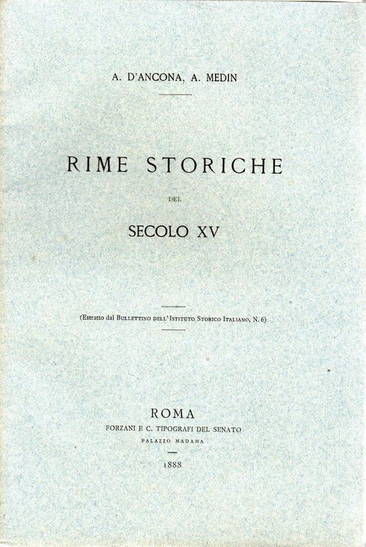 Rime storiche del secolo XV