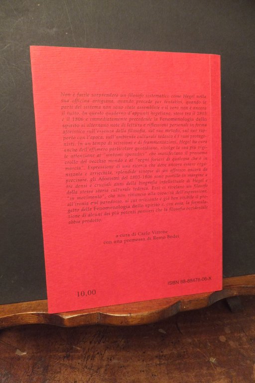 AFORISMI UN QUADERNO DI APPUNTI DI JENA G .W. F. …