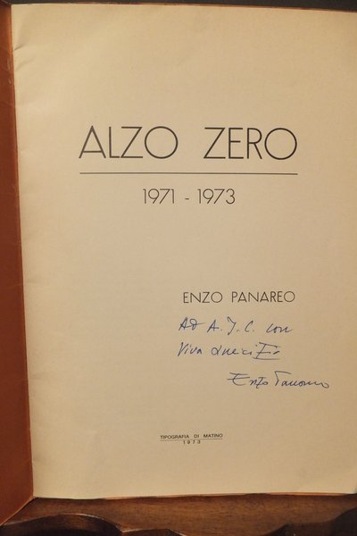 ALZO ZERO 1971 -1973 - DEDICA AUTORE