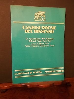 CANZONI POESIE DEL DISSENSO-BIENNALE DI VENEZIA MARSILIO ED.1977 PRIMA ED.