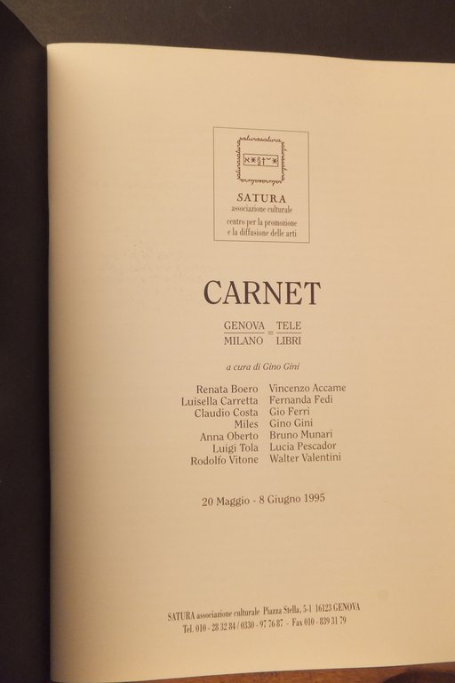 CARNET GENOVA MILANO TELE LIBRI ACCAME MUNARI BOERI FEDI GINI …