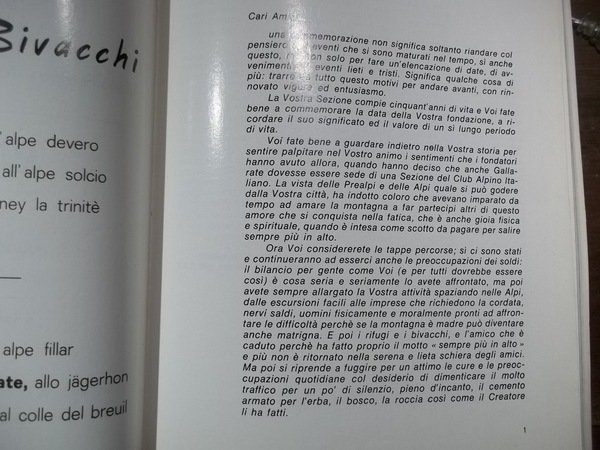 CLUB ALPINO ITALIANO SEZIONE DI GALLARATE NUMERO UNICO DEL CINQUANTENARIO …