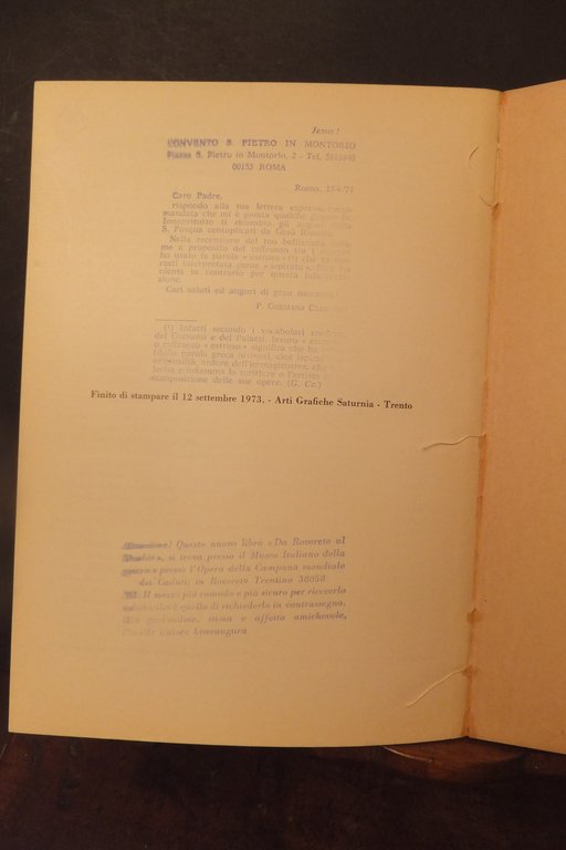 DA ROVERETO AL PASUBIO POLICARPO M. GOTTARDI