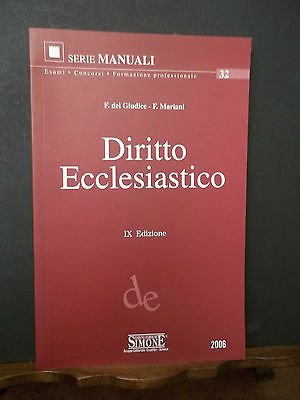 DIRITTO ECLESIASTICO-DEL GIUDICE -MARIANI -SERIE MANUALI SIMONE ED. 2006