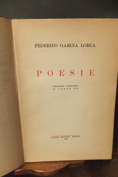 FEDERICO GARCIA LORCA POESIE