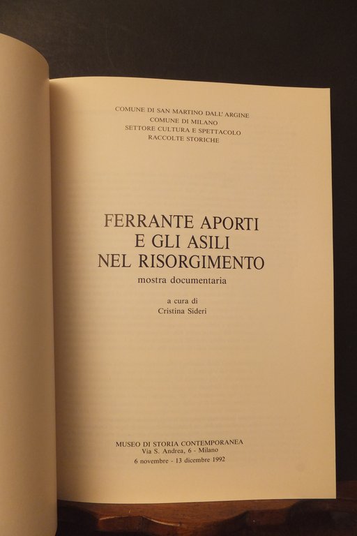FERRANTE APORTI E GLI ASILI NEL RISORGIMENTO MOSTRA DOCUMENTARIA A … | Immagine Gallery 3