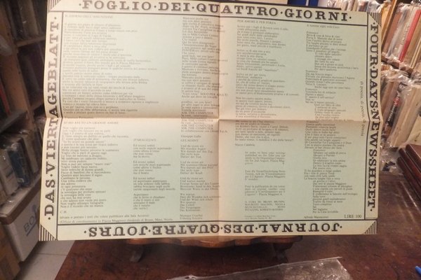 FOGLIO DEI QUATTRO GIORNI - STRAGE DI BOLOGNA - POESIA …