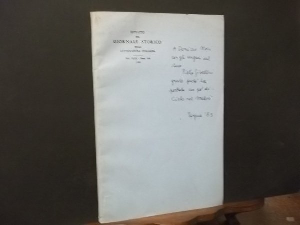 GADDA E FOSCOLO -ESTRATTO DEL GIORNALE STORICO DELLA LETTERATURA ITALIANA …