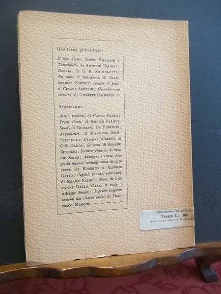 GIORNALE OSSIA TACCUINO 1925 - 1930