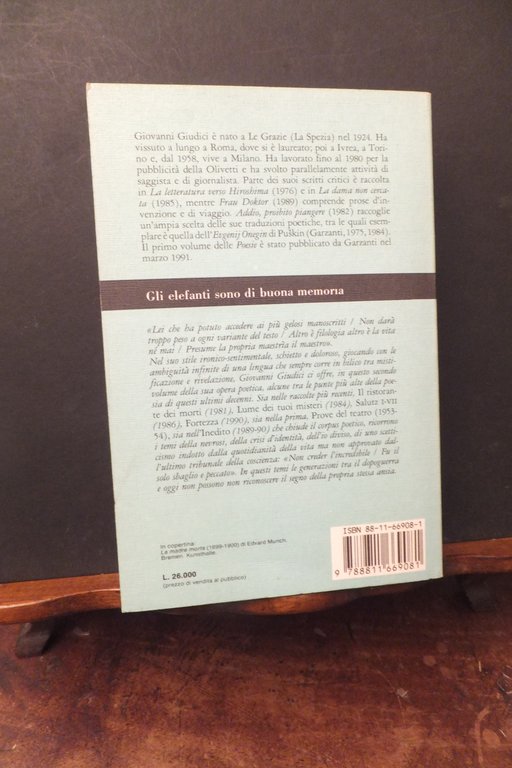 GIOVANNI GIUDICI POESIE 1953 - 1990 VOLUME SECONDO | Immagine Gallery 2