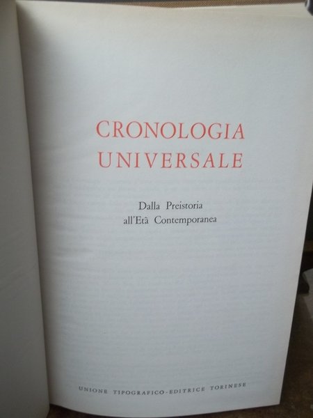 GRANDE DIZIONARIO ENCICLOPEDICO UTET - CRONOLOGIA UNIVERSALE DALLA PREISTORIA ALL'ETA' …