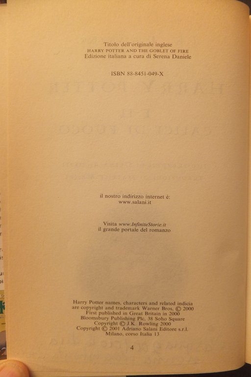 HARRY POTTER E IL CALICE DI FUOCO J. K. ROWLING