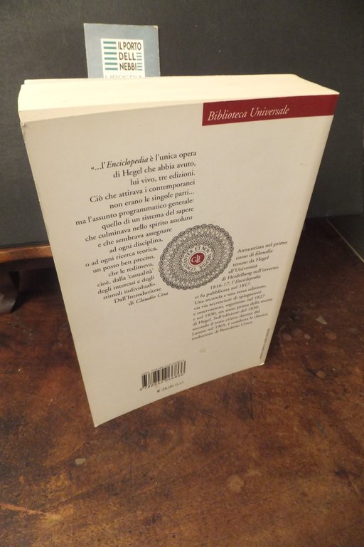HEGEL ENCICLOPEDIA DELLE SCIENZE FILOSOFICHE