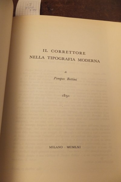 IL CORRETTORE NELLA TIPOGRAFIA MODERNA