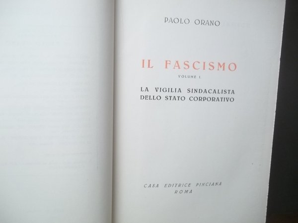 IL FASCISMO VOLUME I LA VIGILIA SINDACALISTA DELLO STATO CORPORATIVO …