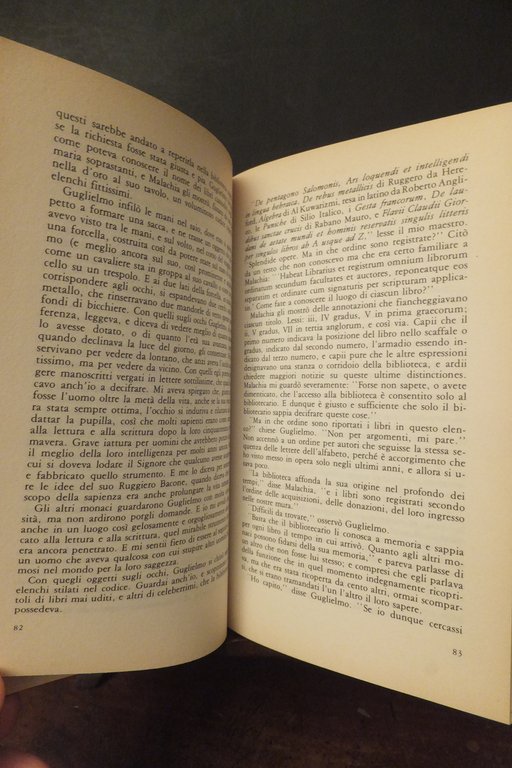 IL NOME DELLA ROSA UMBERTO ECO PRIMA EDIZIONE