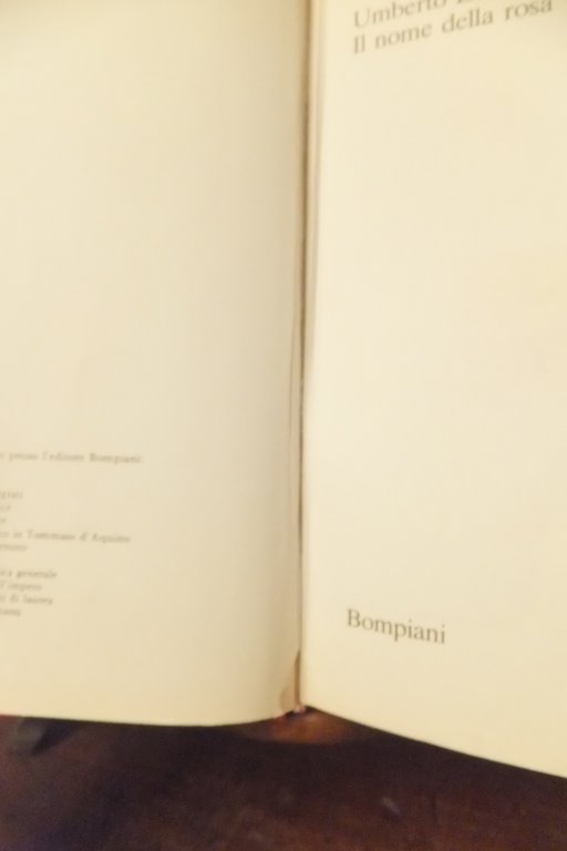 IL NOME DELLA ROSA UMBERTO ECO PRIMA EDIZIONE