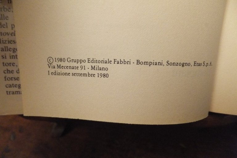 IL NOME DELLA ROSA UMBERTO ECO PRIMA EDIZIONE