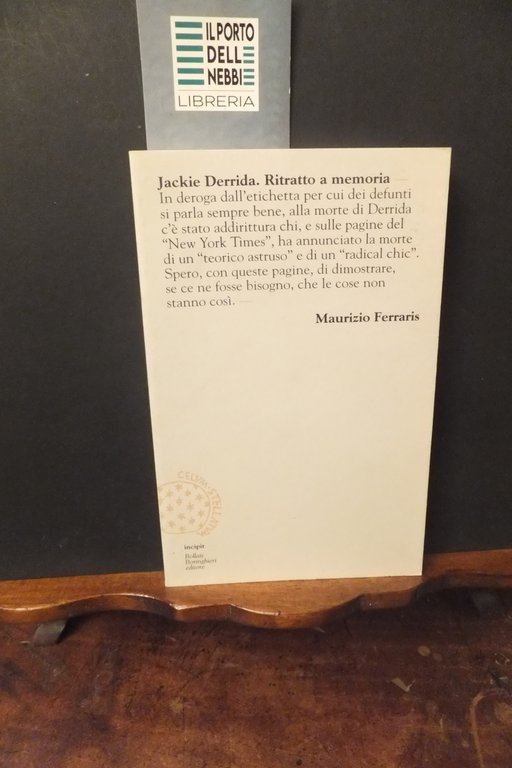 JACKIE DERRIDA RITRATTO A MEMORIA MAURIZIO FERRARIS