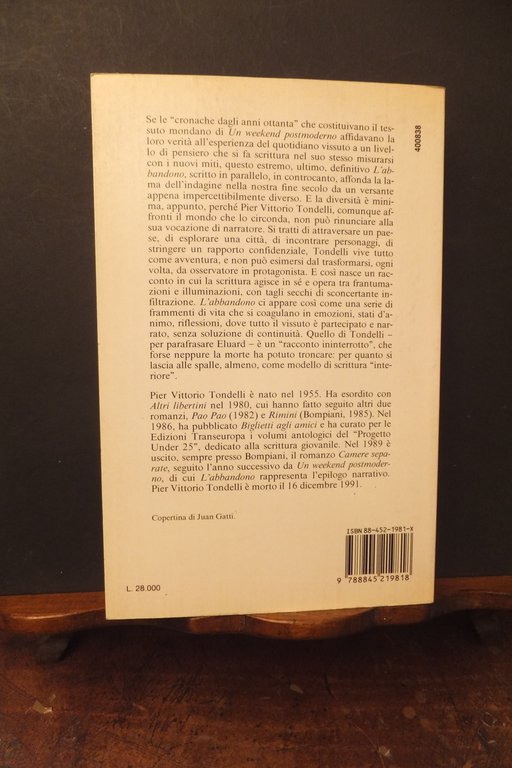 L'ABBANDONO, PIER VITTORIO TONDELLI