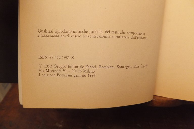 L'ABBANDONO, PIER VITTORIO TONDELLI