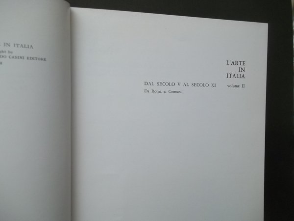 L'ARTE IN ITALIA VOLUME II DAL SECOLO V AL SECOLO …