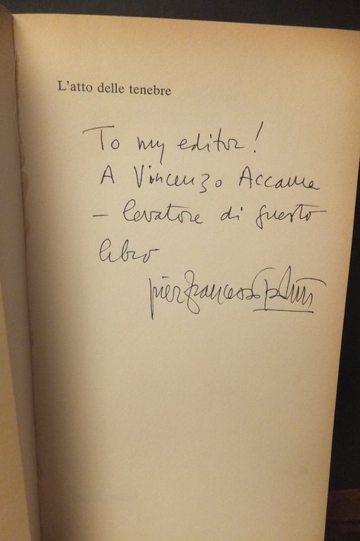 L'ATTO DELLE TENEBRE PIER FRANCESCO PAOLINI