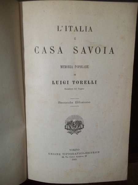 L'ITALIA E CASA SAVOIA