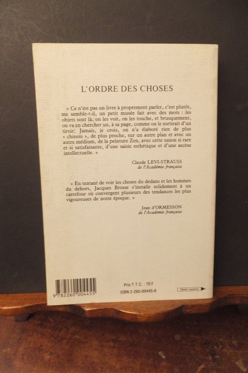 L'ORDRE DES CHOSES JACQUES BROSSE