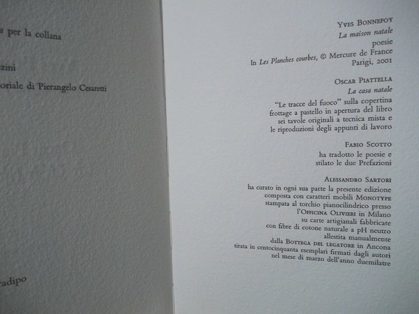 LA CASA NATALE - LA MAISON NATALE - LIBRO D'ARTISTA …