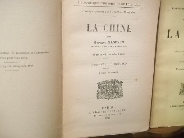 LA CHINE PAR GEORGES MASPERO