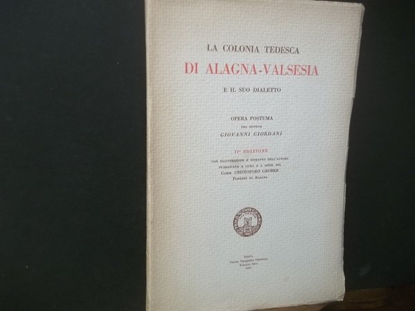 LA COLONNA TEDESCA DI ALAGNA-VALSESIA E IL SUO DIALETTO OPERA … | Immagine principale