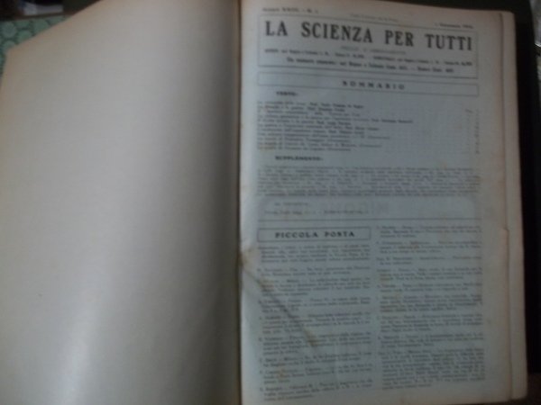 LA SCIENZA PER TUTTI ANNO 1916