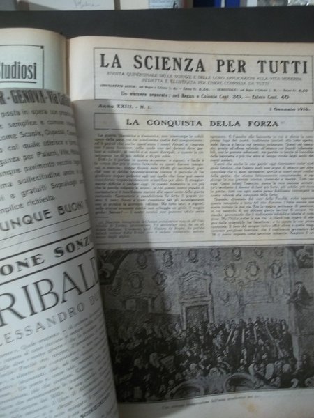 LA SCIENZA PER TUTTI ANNO 1916