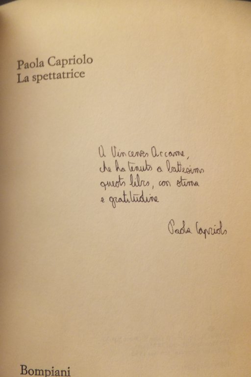 LA SPETTATRICE PAOLA CAPRIOLO DEDICA A VINCENZO ACCAME | Immagine Gallery 3