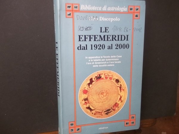 LE EFFEMERIDI DAL 1920 AL 2000