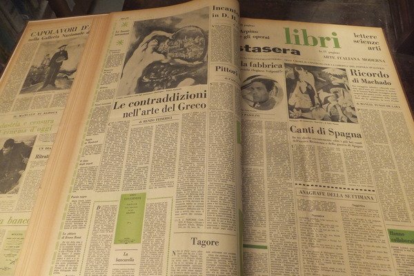 LIBRI SUPPLEMENTO DI LETTERE SCIENZE E ARTI PAESE SERA 1961- …