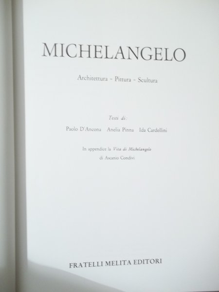 MICHELANGELO ARCHITETTURA PITTURA SCULTURA