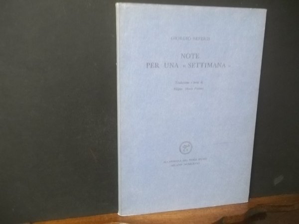 NOTE PER UNA SETTIMANA