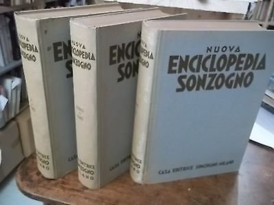 NUOVA ENCICLOPEDIA SONZOGNO MILANO 1955-TRE VOLUMI