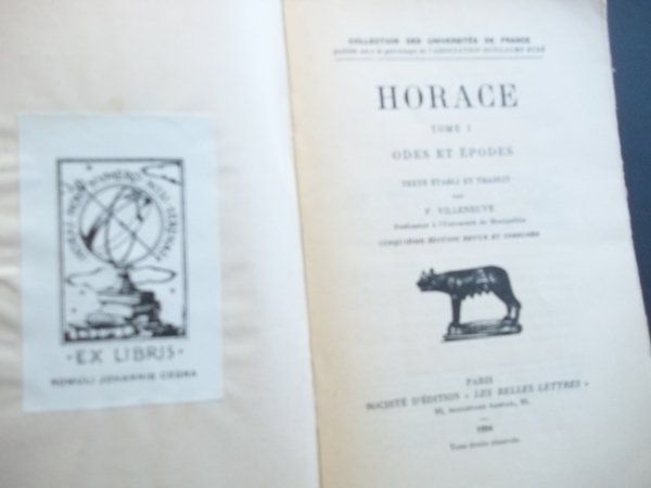 ODES ET EPODES TOME I